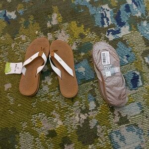 White Strap Brown Sandal Flip Flops